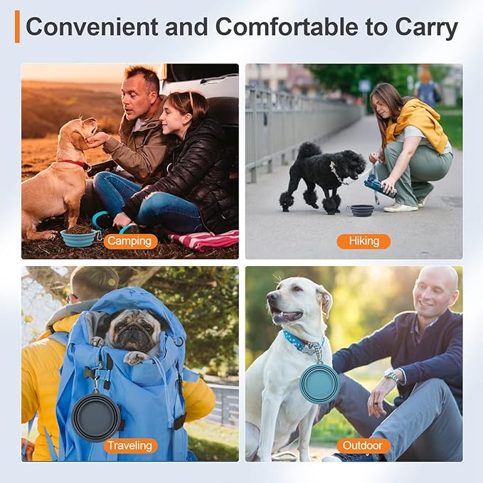 Kytely Collapsible Dog Bowls Medium, Portable Pet Water Food Bowl - Image 2