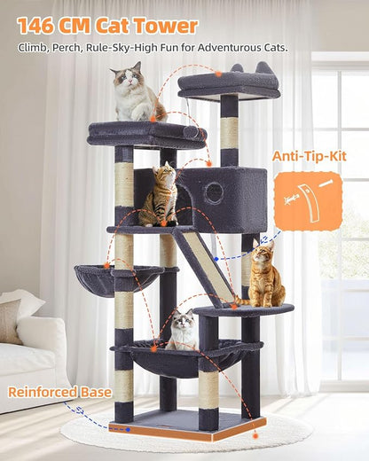 Taoqimiao Cat Tree 57.5-Inch, Cat Tower - Image 3