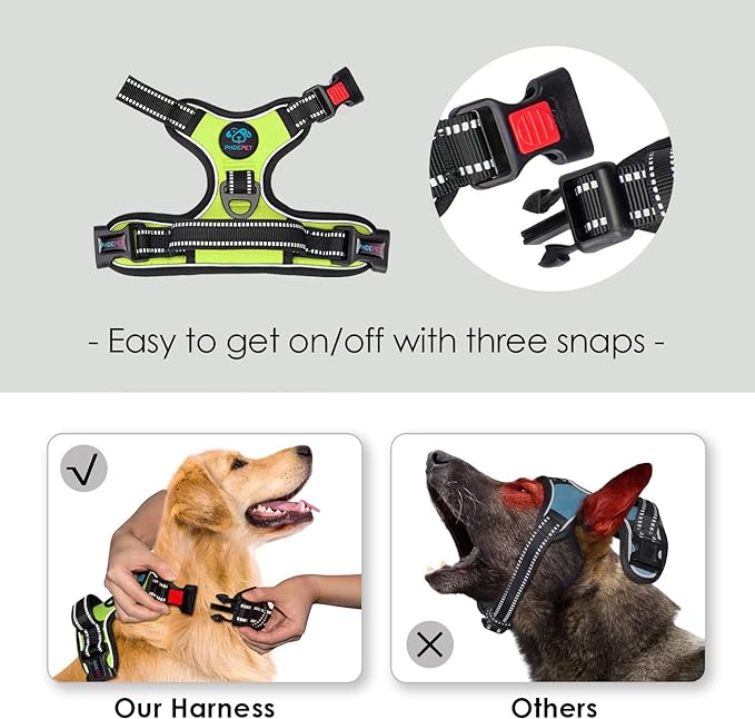 PHOEPET No Pull Dog Harnesses for Small Dogs Reflective Adjustable Front Clip - Image 3