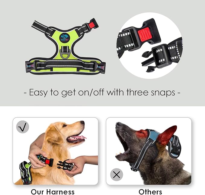 PHOEPET Reflective Dog Harness Large Breed Adjustable No Pull Vest - Image 3