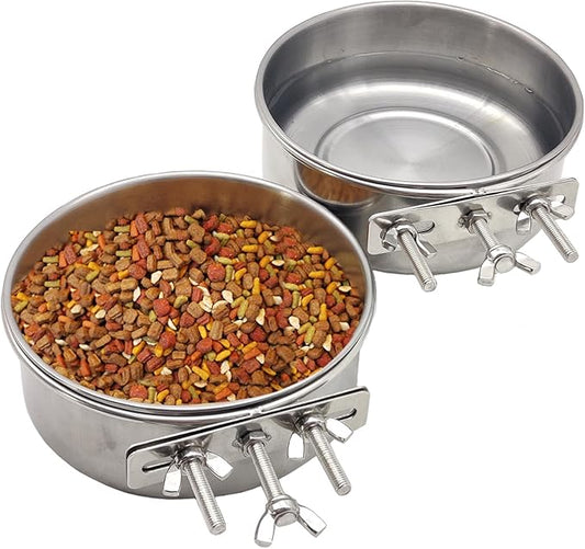 PINVNBY 2pcs Stainless Steel Bird Bowl Water Bowl Stainless Steel Bird Feeding by PINVNBY