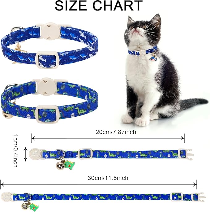 Cat Collar, Pretty Ocean Kitten Collars - Image 4