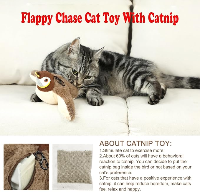 Upgraded Interactive Chirping Bird Cat Toys - Image 5