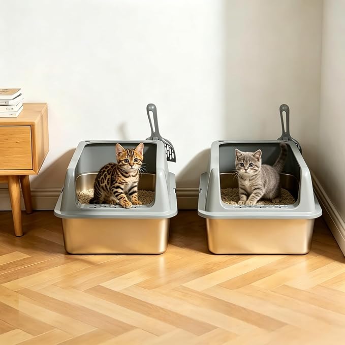 Kirecoo 2 Pack Stainless Steel Litter Box - Image 7