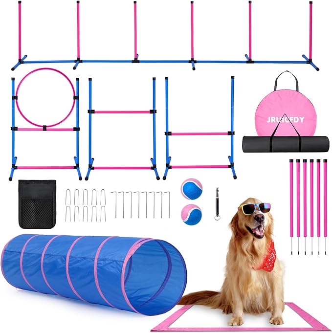 Dog Agility Course Backyard Set, Dog Agility Equipment, Pet obstacle Course by JRUICFDY