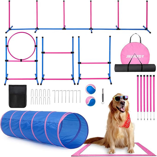 Dog Agility Course Backyard Set, Dog Agility Equipment, Pet obstacle Course by JRUICFDY