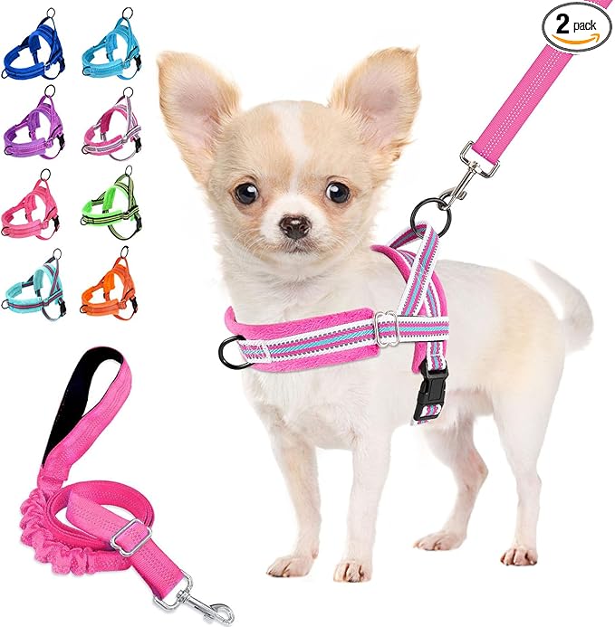 Lukovee No Pull Dog Harness and Leash Set, Soft Padded Small Dog Harness by Lukovee