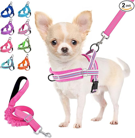 Lukovee No Pull Dog Harness and Leash Set, Soft Padded Small Dog Harness by Lukovee