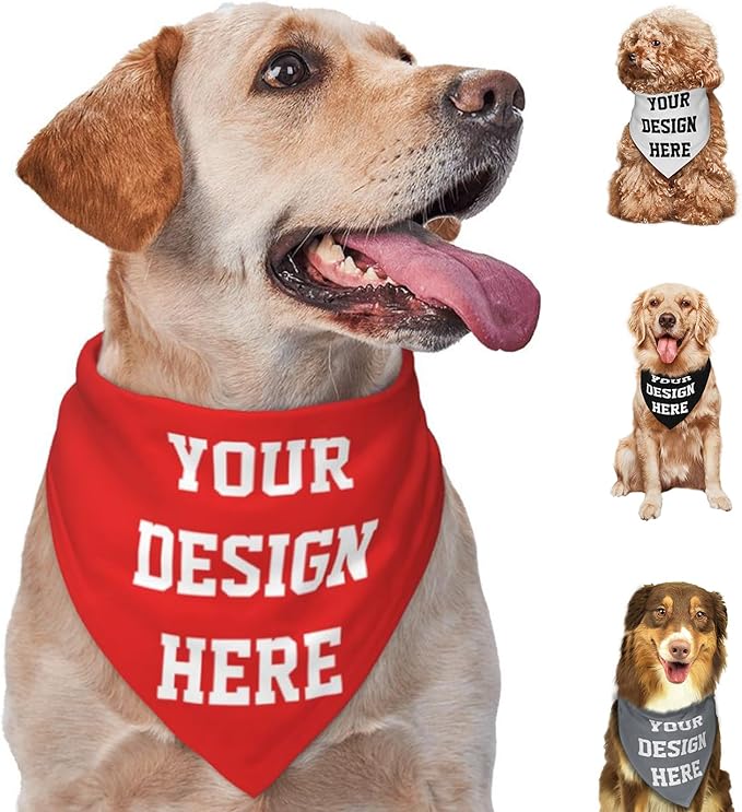 Custom Dog Bandana, Personalized Pet Scarf Triangle Neckwear, Add Your Image by Unknown
