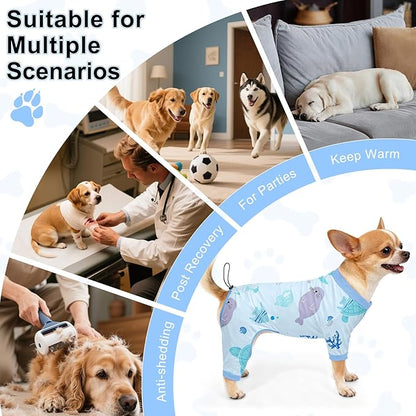 Bienbee Dog Pajamas, 4 Pack Dog Recovery Suit Shedding Suit Cute Soft Puppy - Image 7