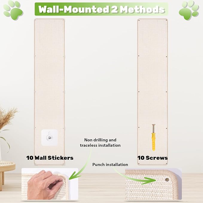 Natural Sisal Cat Scratcher Mat, Wall Scratcher Carpet, Cat Climbing Wall - Image 7