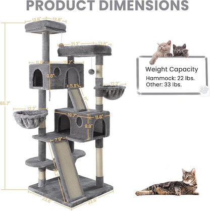 SHA CERLIN 65in Larger Cat Tree Tower Condo - Image 8