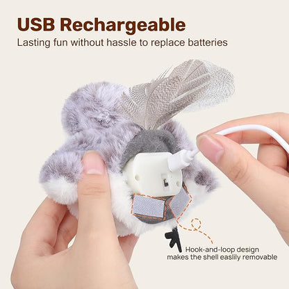 Potaroma Cat Toys 2 Pcs Flapping Sandpiper Pair-Mate, Lifelike Birds Chirp - Image 4