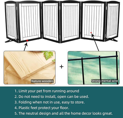 ZJSF Freestanding Dog Fence Indoor, Foldable Dog Gate - Image 6