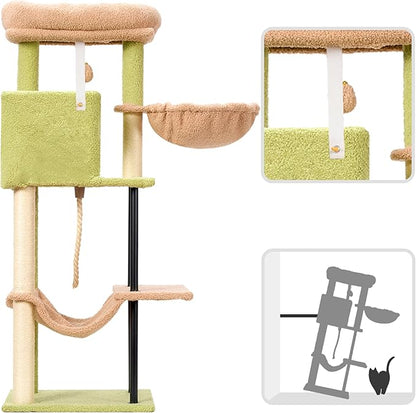 Gitelsnour Cat Tree, Cat Tower for Indoor Cats, 43.3 inch Cactus Cat Tree Tower - Image 8