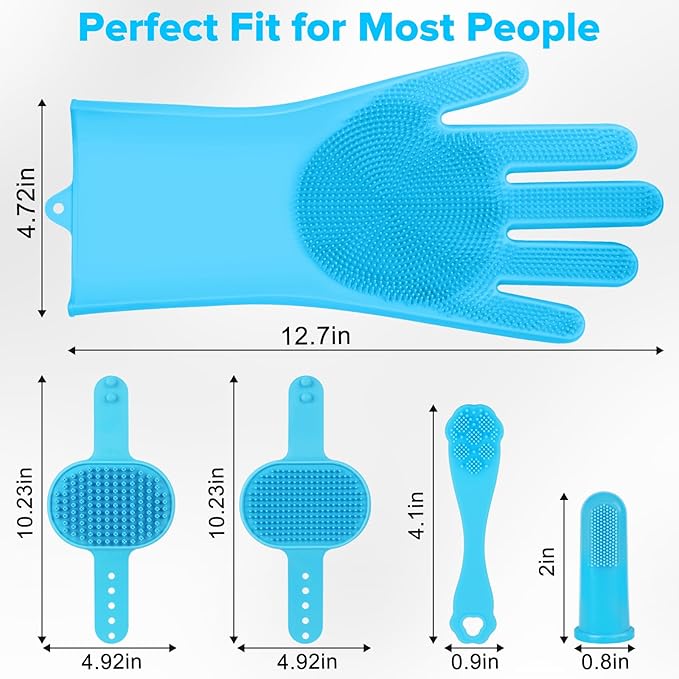 Augwind 6PCS Pet Grooming Kit for Dogs, Cats and Horses | Dog Washing Gloves | - Image 7