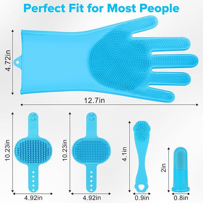 Augwind 6PCS Pet Grooming Kit for Dogs, Cats and Horses | Dog Washing Gloves | - Image 7