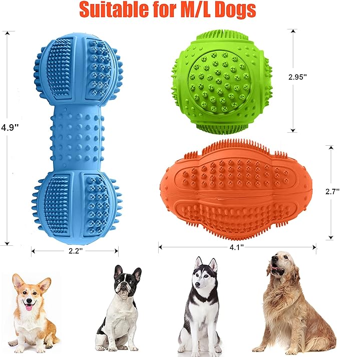 LUKITO Dog Chew Toys 3 Pack for Aggressive Chewers, Tough Toys - Image 5