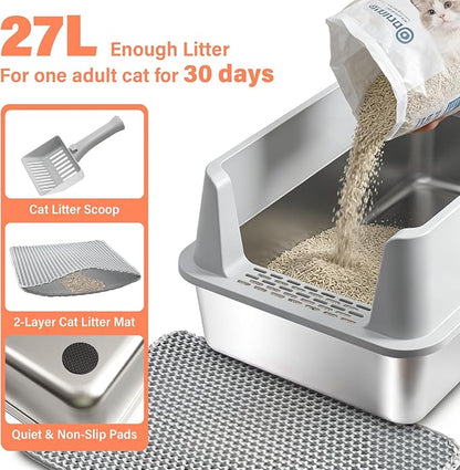 2PACK Stainless Steel Cat Litter Box - Image 6