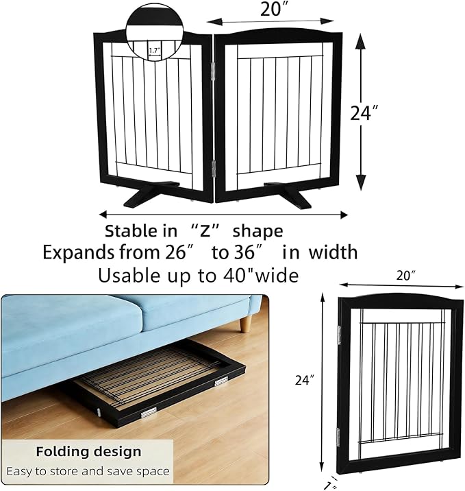 ZJSF Freestanding Dog Fence Indoor, Foldable Dog Gate - Image 7