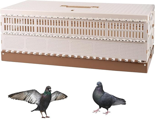Plastic Folding Pigeon Cage, Portable Pet Bird Travel Cage Carrier Pigeon Cage by TOHONGADON
