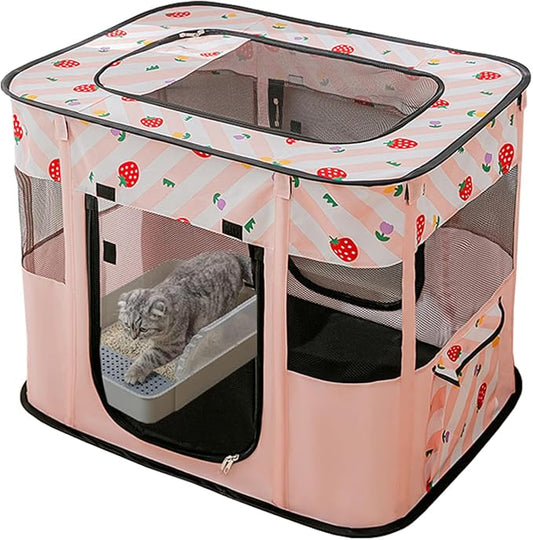 Portable Pet Cat Playpen, Cat Cages Indoor Collapsible Dog Crates Tent Kennel by XRG