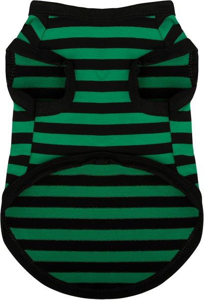 Paiaite Dog Striped Shirt Happy Color Cotton Sleeveless Puppy Tank Top Green L by Paiaite