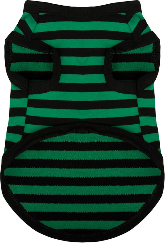 Paiaite Dog Striped Shirt Happy Color Cotton Sleeveless Puppy Tank Top Green L by Paiaite