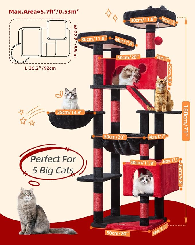 Taoqimiao Gothic Cat Tree 71-Inch, Cat Tower - Image 2
