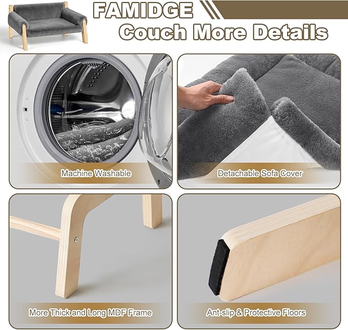 FAMIDGE Elevated Cat Couch Bed for Indoor Cats - Image 5