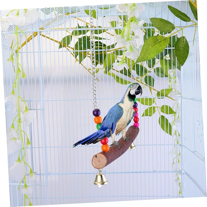 VICASKY Parrot Bird Swing Wooden Hanging Swing - Image 5