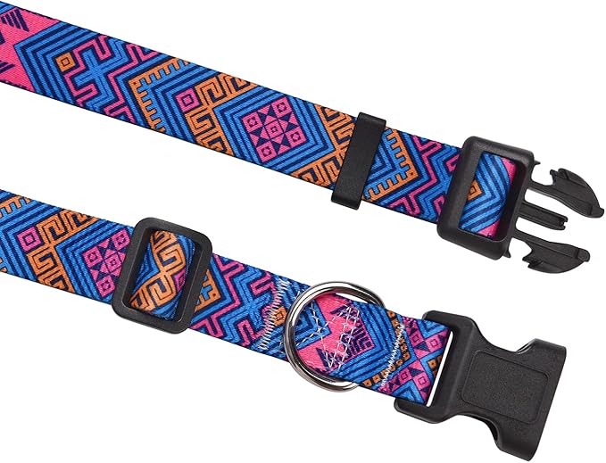 Mihqy Dog Collar with Bohemia Floral Tribal Geometric Patterns - Image 5