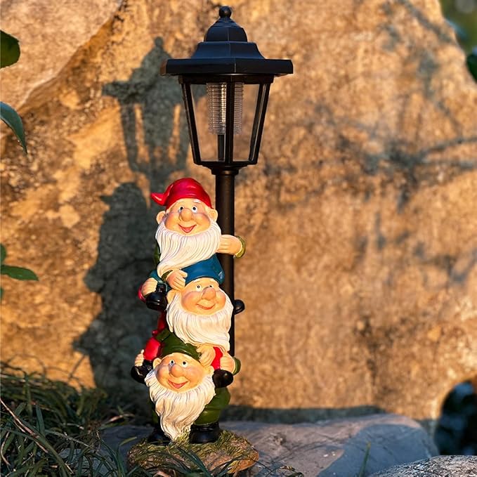 Solar Garden Gnomes Statue, Solar Gnomes Figurine Light - Image 2
