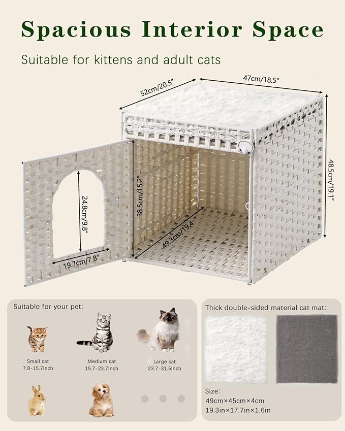 SETVSON Cat Beds for Indoor Cats Extra Large Double Cat Cave Pet Cube, - Image 6