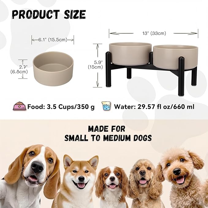 Raised Ceramic Dog Bowl Set - Image 2