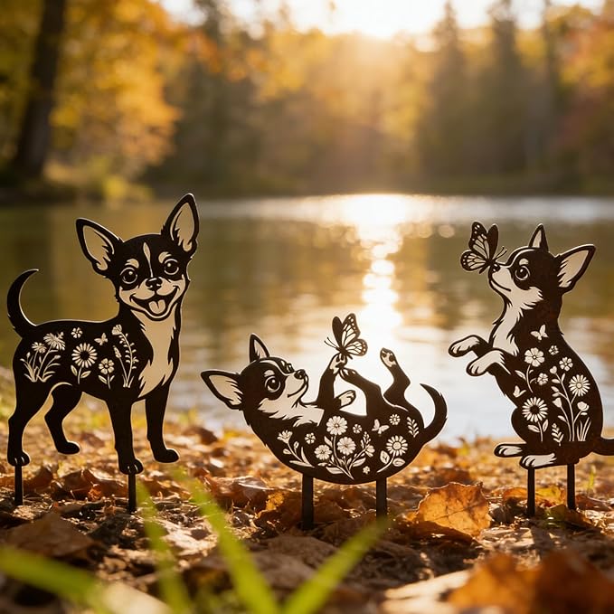 Rngmsi Dog Chihuahua Metal Decorative Garden Stakes Decor, Dog Gifts - Image 7