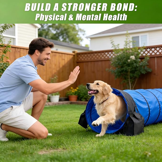 28in Dog Tunnel for Large Dogs, 10ft Heavy Duty Dog Agility Training Equipment - Image 6