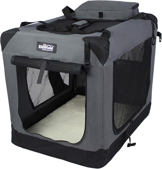 EliteField 3-Door Folding Soft Dog Crate by EliteField