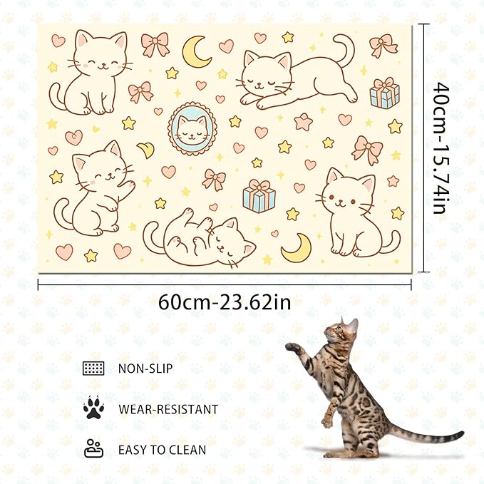 HOMETITUTE Cute Sweet Cat Food Mat - Image 4