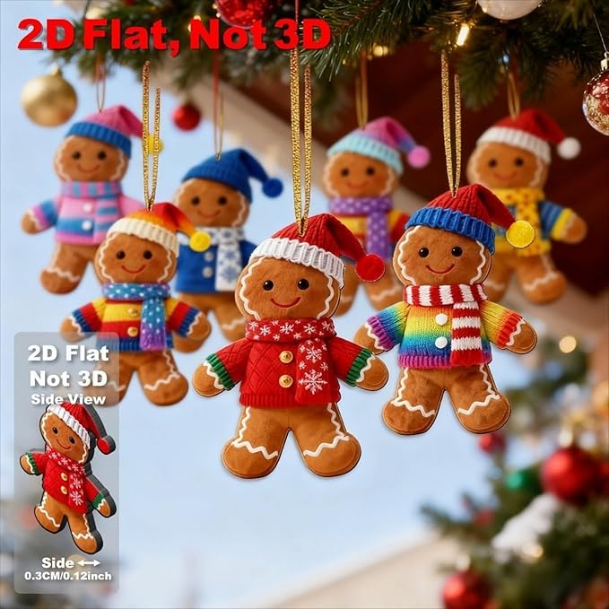 16 Pcs Gingerbread Man Ornaments - Image 4