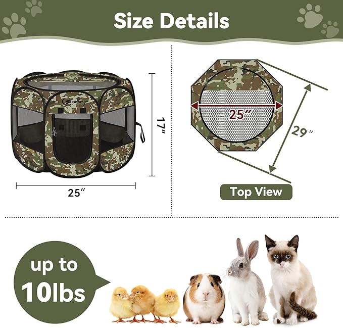Pink Puppy Playpen for Middle Dog Cat, Dogs Tent Crate Cage Indoor/Outdoor - Image 3