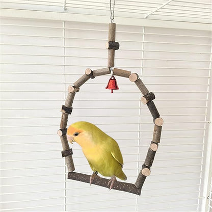Natural Wood Bird Swing Perch - Image 3
