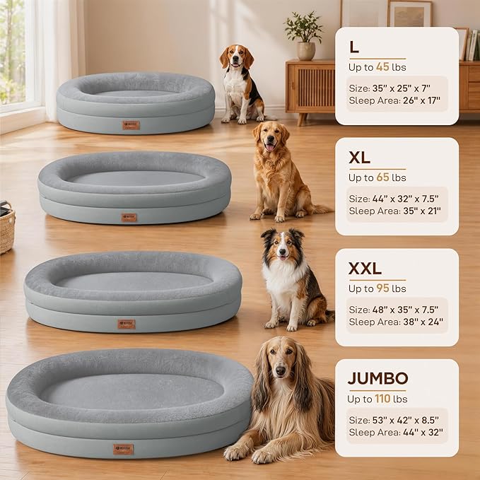 Orthopedic Dog Bed for Extra Large Dogs, XL Waterproof Dog Bed - Image 2