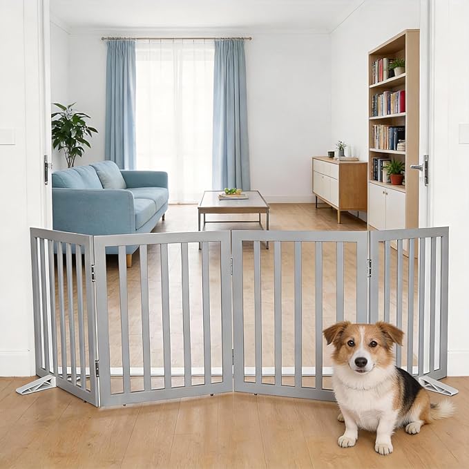 Dog Gate Indoor, Freestanding Dog Fence by SFJC