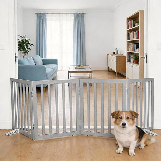 Dog Gate Indoor, Freestanding Dog Fence by SFJC
