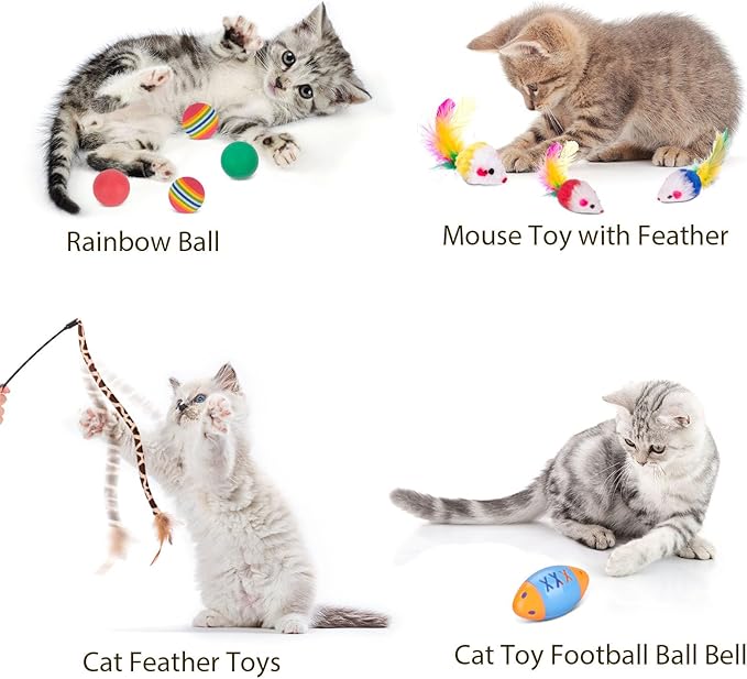 Retro Shaw Cat Toys Pack 25Pcs, Interactive Kitten Toys - Image 8