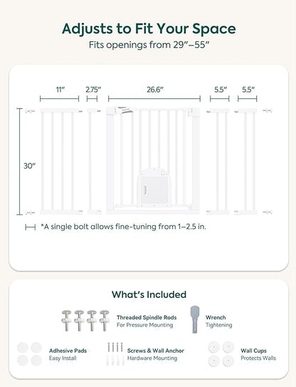 Babelio Baby Gate with Cat Door, CatPrivilege Ⅲ, Extra Wide 29-55" Cat Gate - Image 4