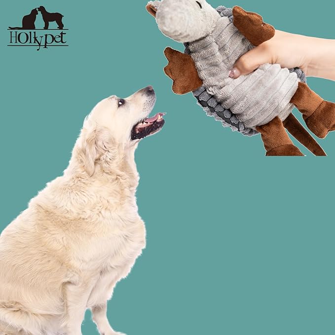 Hollypet Plush Dog Squeaky Toy Stuffed Armadillo Animal Pet Puppy Chew Toys - Image 5