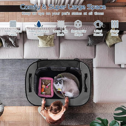 40x32x24 Inches Dog Playpen, Pet Playpen, Foldable Puppy Cat Playpen, Portable - Image 5