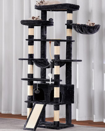 Heybly Tall Cat Tree, 78-inch Multi-Level Cat Tower - Image 6